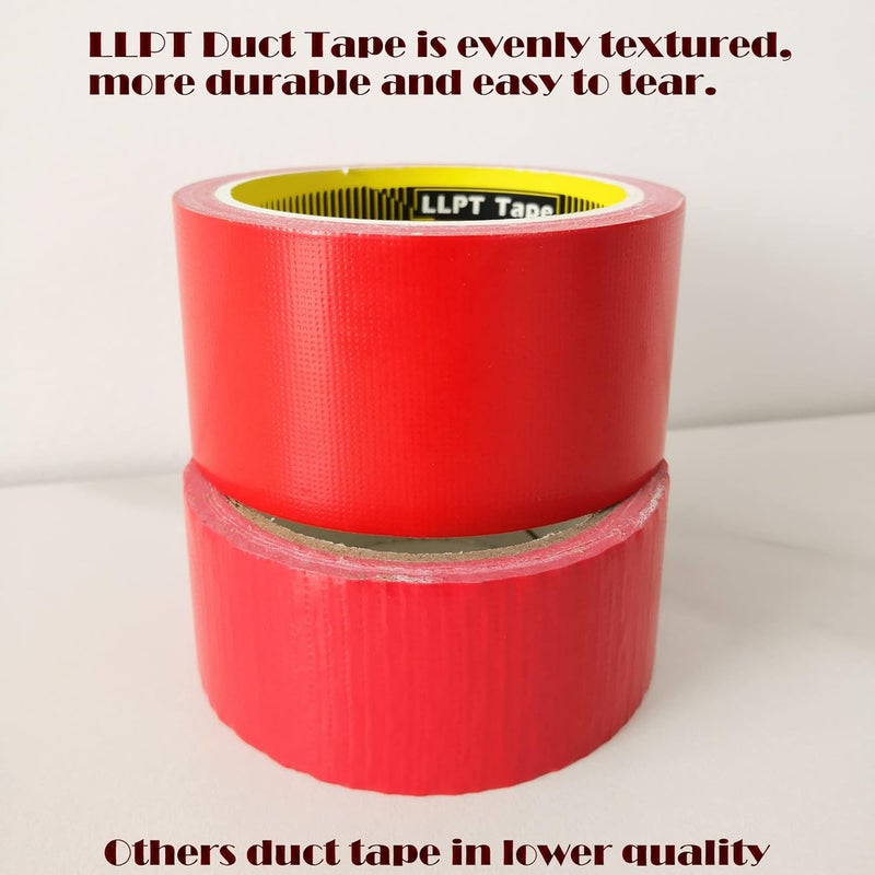 LLPT Duct Tape Premium Grade 2.36 Inches x 108 Feet x 11 Mil Easy Tear Residue Free Strong Adhesive Color Red (DT244) - Image 5